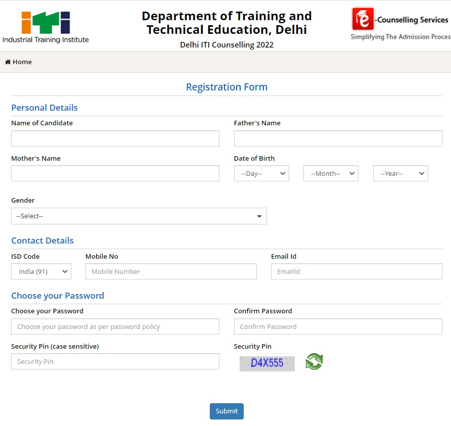 ITI Delhi Admission 2022