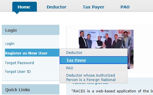 Register In Traces As Taxpayer