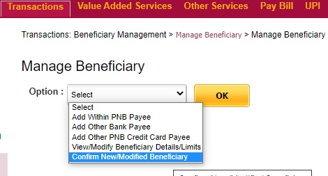 confirm beneficiary