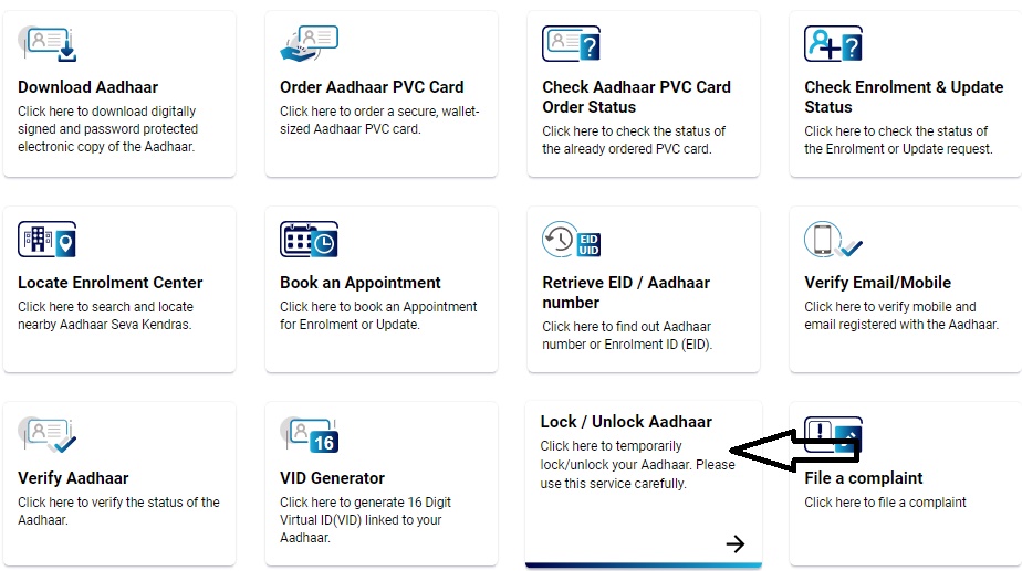 aadhaar biometric unlock