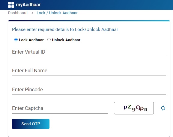 aadhaar unlock